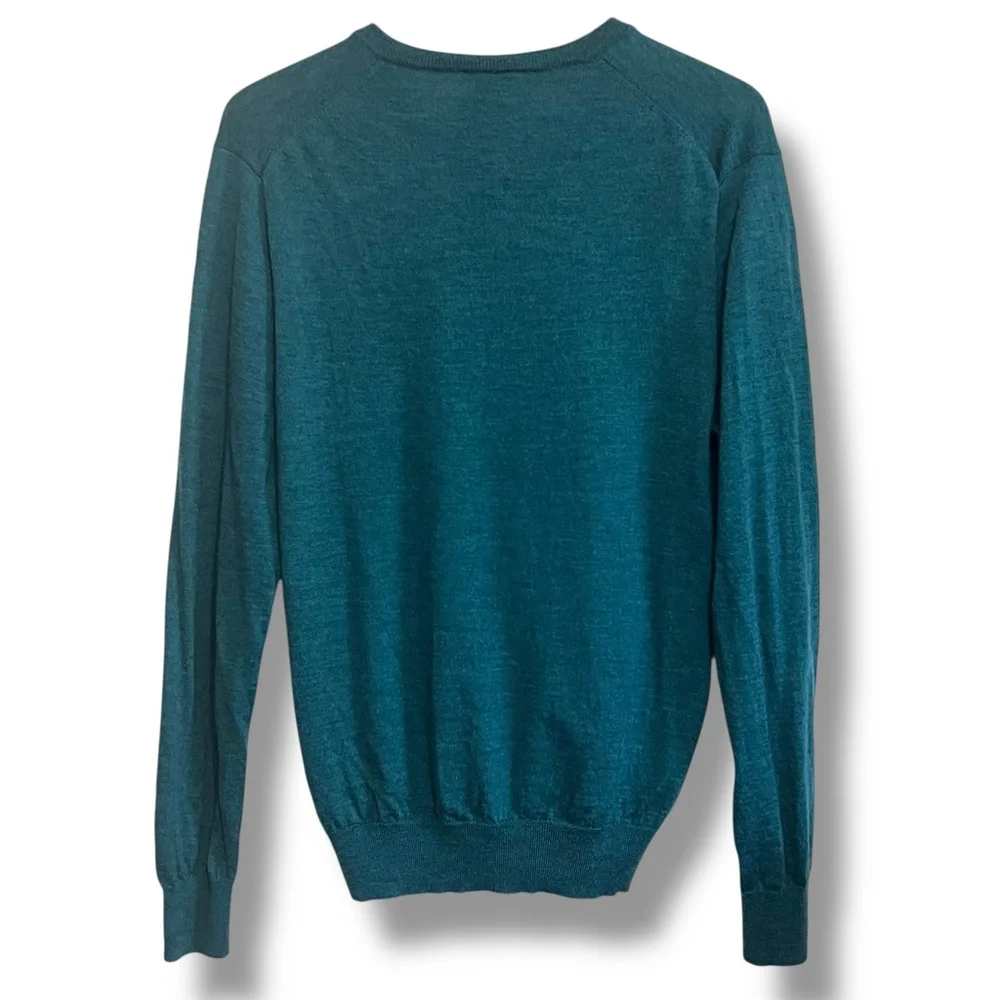Jos A Bank Mens Traveler Merino Wool Sweater Size L Teal Old Money‎ Quiet Luxury
